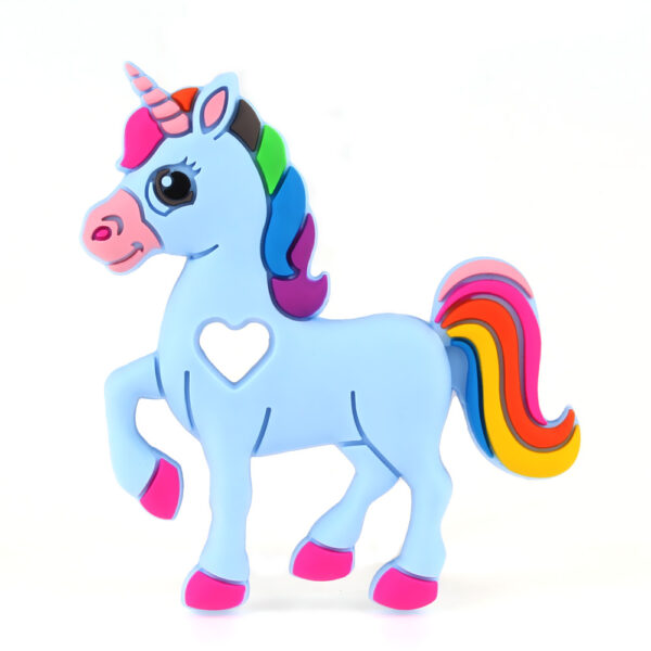 Licorne à mordiller pour bébé - Couleur bleu - Anneau de dentition bébé