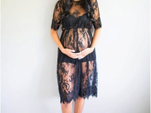 Robe dentelles noire maternité