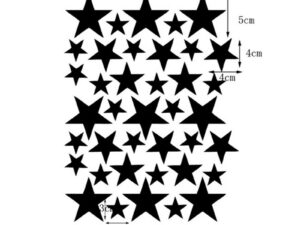 Dimensions stickers étoiles noires - déco chambre bébé enfant