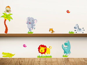 Stickers muraux animaux à coller sur les murs de la chambre de bébé fille ou garçon