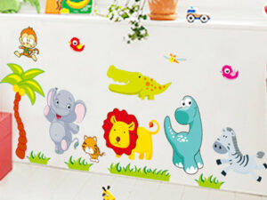 Stickers muraux animaux mignons de la jungle