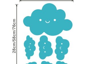 Dimensions stickers muraux nuages bleus