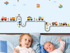 Stickers muraux - Camions et avions - Déco chambre bébé garçon