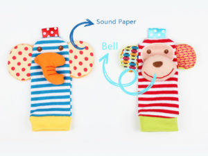 Doudous animaux en forme de chaussettes