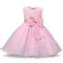 Robe fille enfant célébration - couleur rose bonbon - robe de princesse avec nœud papillon