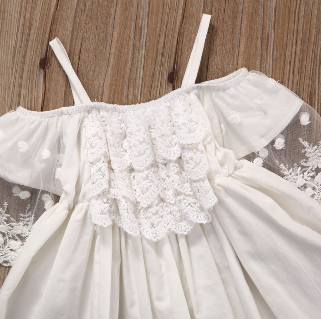 Robe fille avec nœud blanc - France