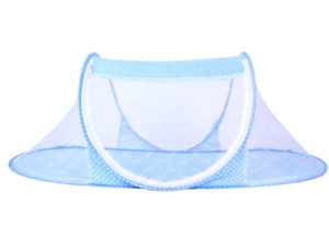 Moustiquaire bébé nourrisson - vue de profil - couleur bleu