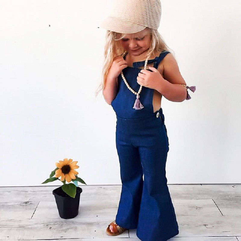 Salopette Fille Bebe Couleur Bleu Avec Pattes D Elephant Fashion Star