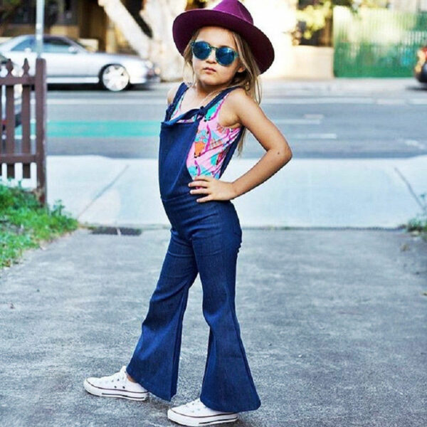 Salopette denim pattes d'eph fille / bébé fille