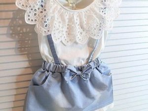 Robe d'été bleu et blanc NEVADA pour fille