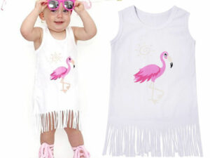 Robe d'été pour enfant fille FLAMINGO flamant rose