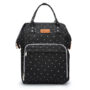 Superbe sac à langer noir à petits pois blancs
