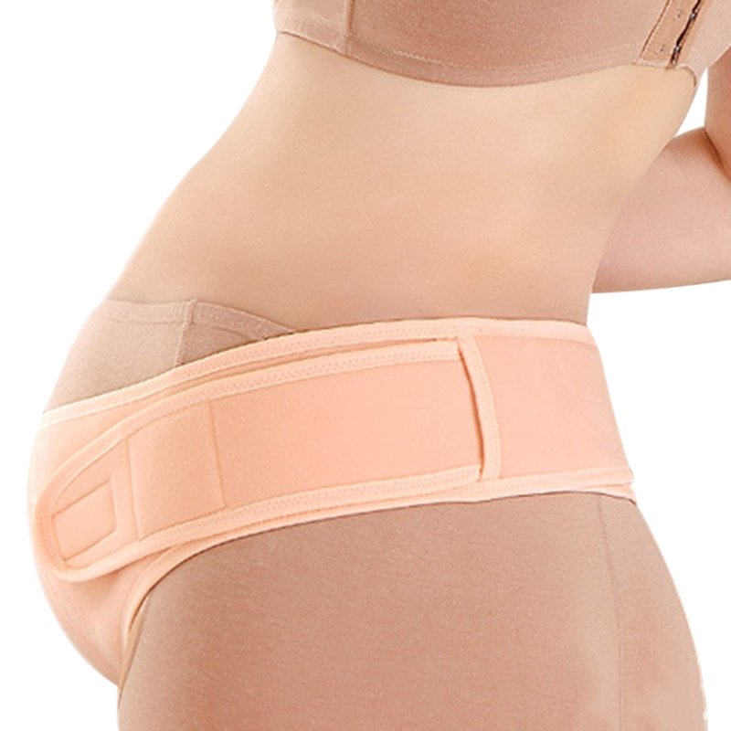 Vue de profil de la ceinture réglable pour la femme enceinte