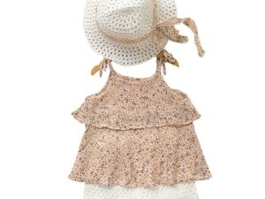 Ensemble fille rose et blanc