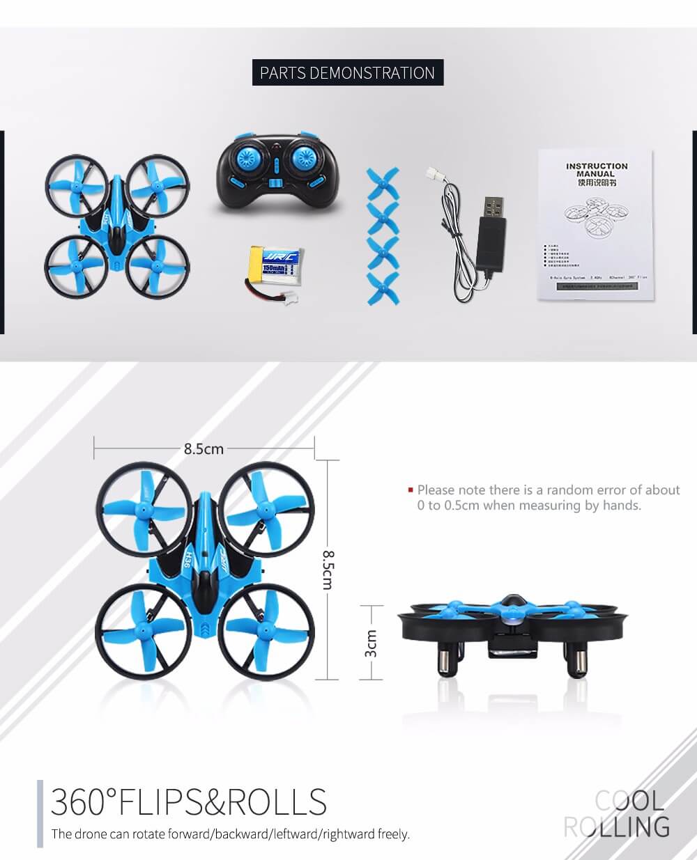 Mini drone pas cher avec ses accessoires