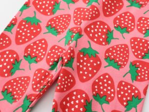 Legging fille motifs fraises et petits cœurs