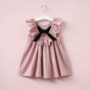 Robe fille mi longue sans manches rose