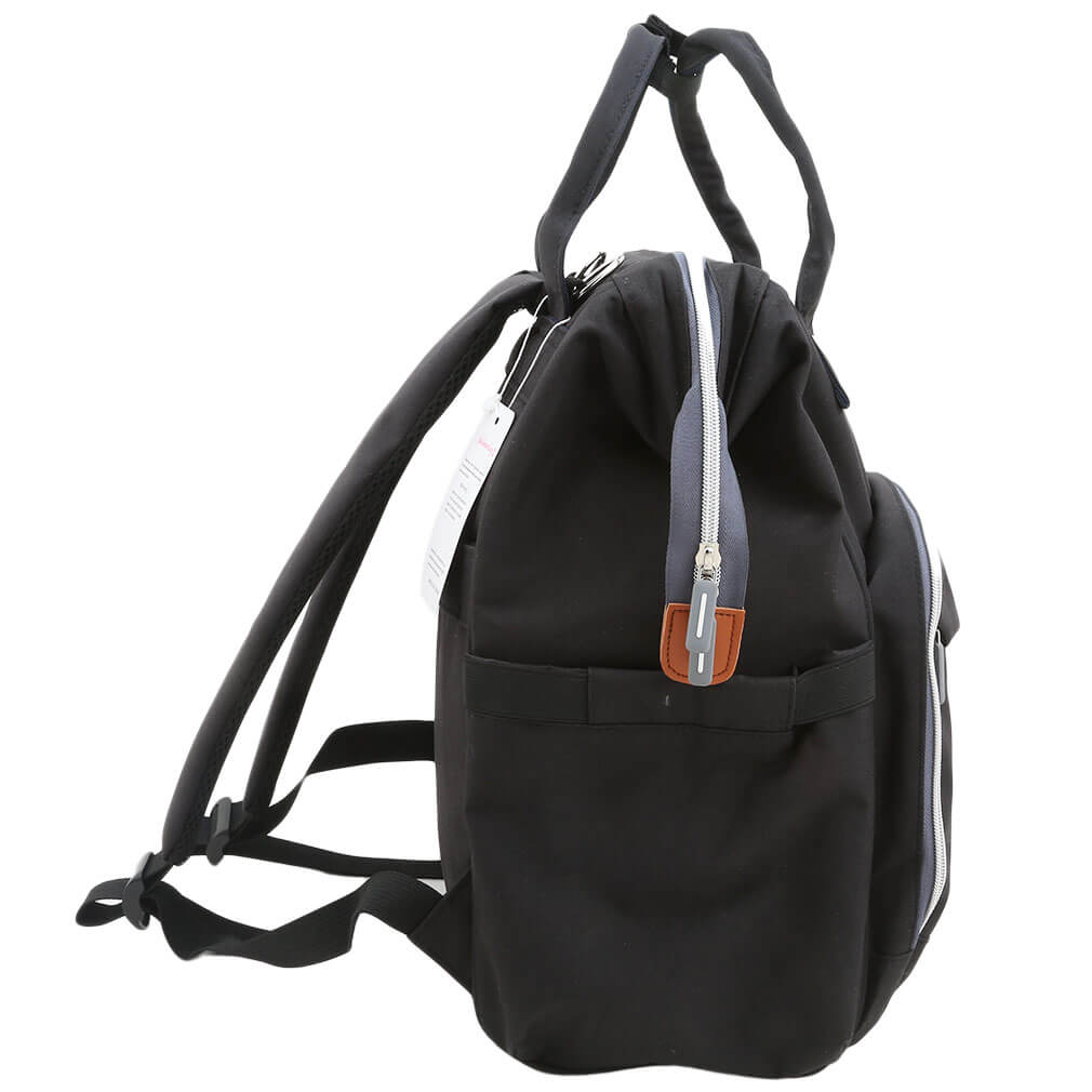 Sac à langer noir de profil