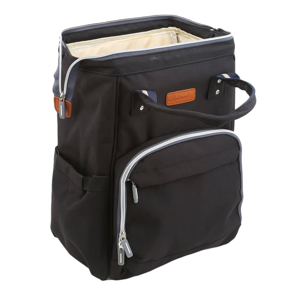Sac à langer noir ouvert