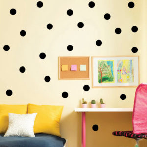 Stickers muraux pastilles couleur noir déco chambre enfant
