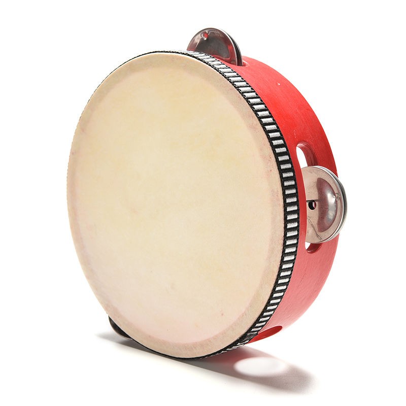Tambourin rouge / écru pour enfant Instrument à percussion