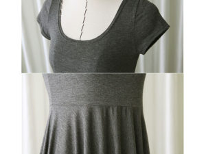 Détails de la robe grise pour femme enceinte