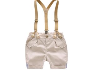 Ensemble garçon avec short et bretelles pour saison été