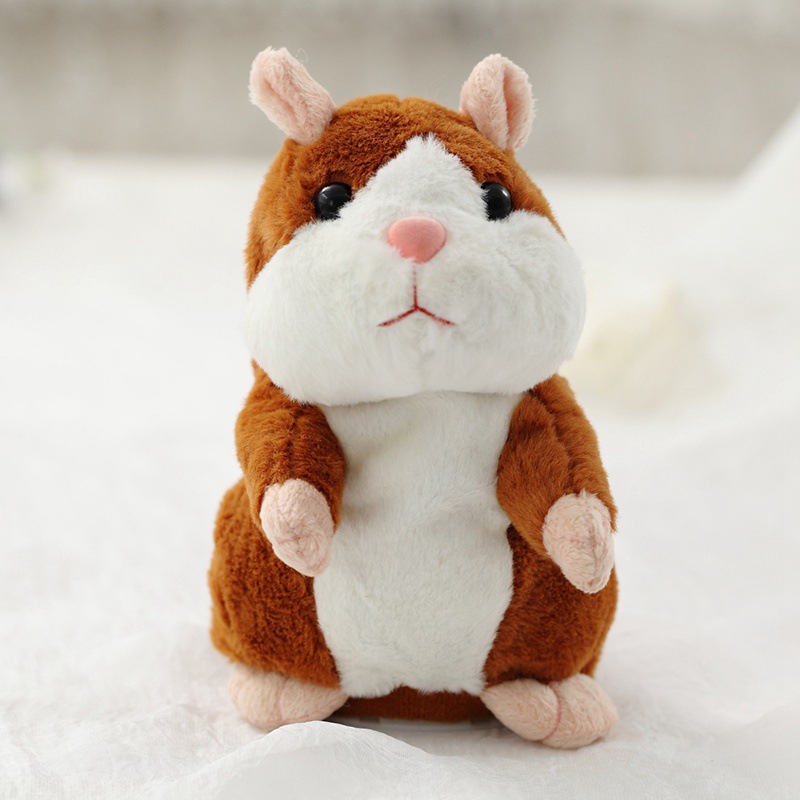 Peluche hamster qui parle et répète ce qu'on dit - Jouet enfant - 15cm