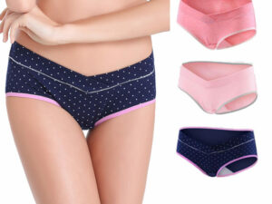 Culotte grossesse coton élasthanne, taille basse, couleur bleu marine