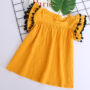 Robe jaune mi-longue pour fille