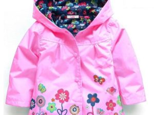 Imperméable, coupe-vent fille rose avec capuche