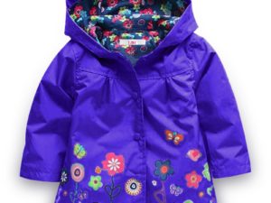 Imperméable, coupe-vent fille couleur violet avec capuche