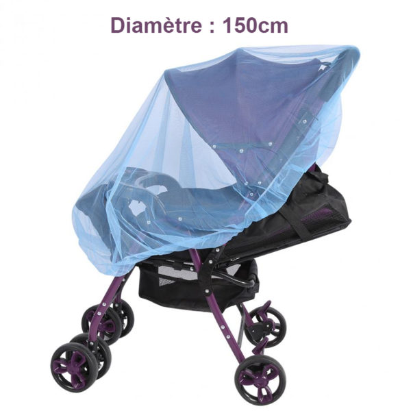 Moustiquaire poussette bébé - couleur bleu