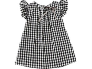 Robe fille à carreaux noirs et blancs
