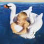 Bouée enfant en forme de Cygne blanc