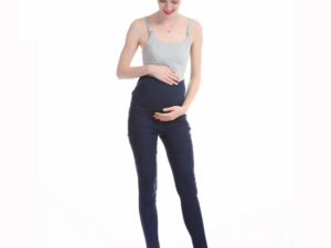 Legging bleu femme enceinte