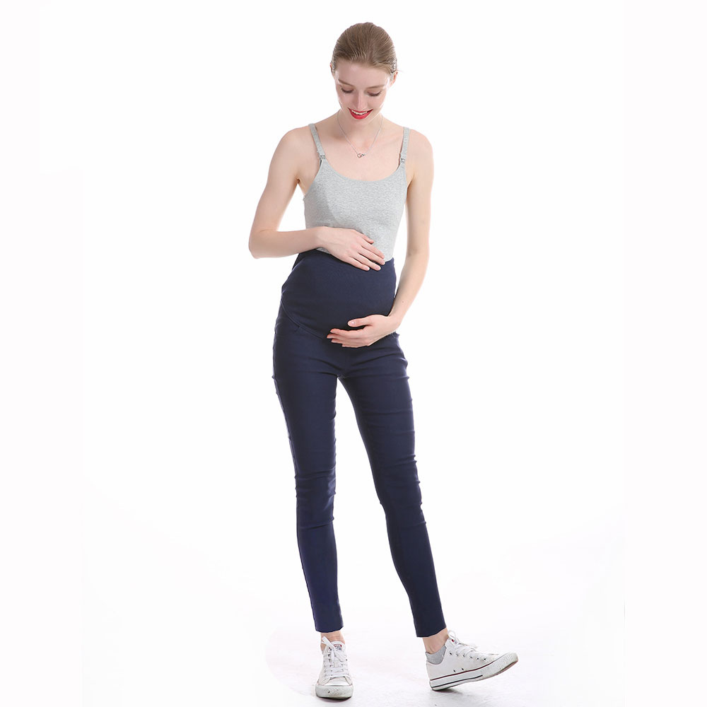 Legging de maternité en velours épais et chaud, collant thermique à taille  élastique pour femmes enceintes