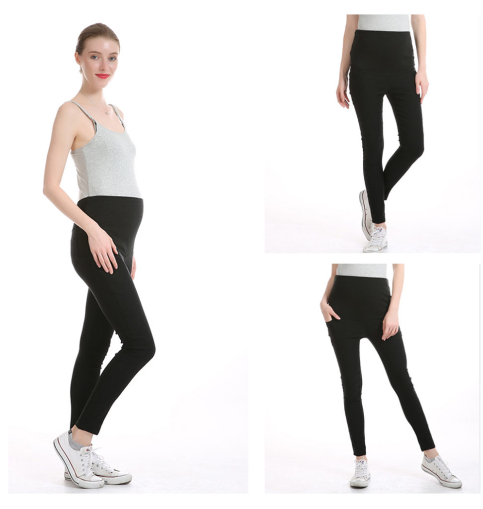 Legging Court Grossesse QGGQDD - Soutien Ventre Et Dos - Taille Élastique S à XL - Confort Grossesse