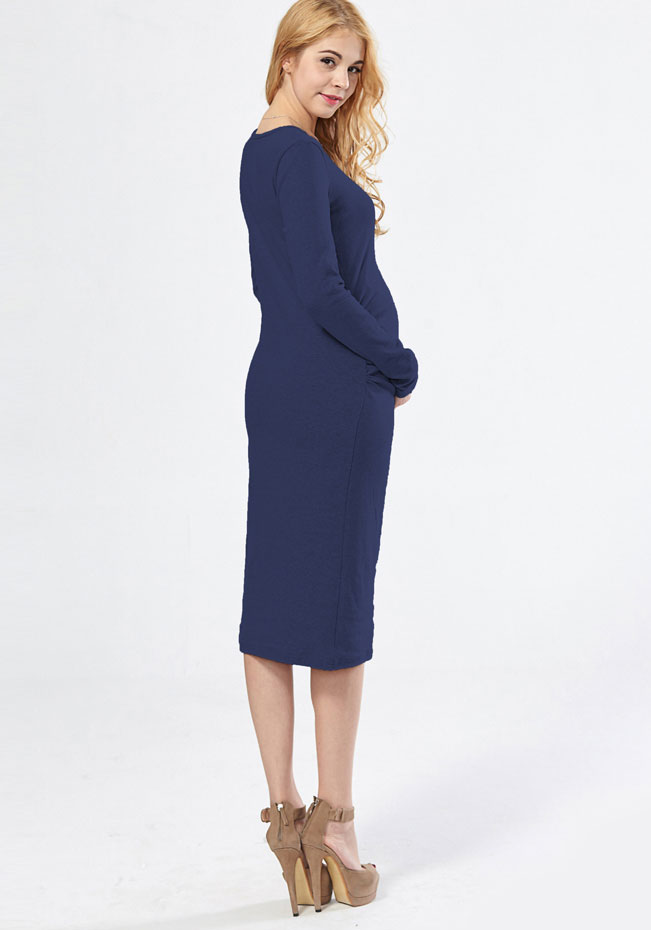 Robe longue bleu marine pour femme enceinte