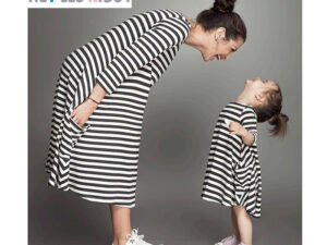 Robe large et souple femme enceinte rayures noir et blanc