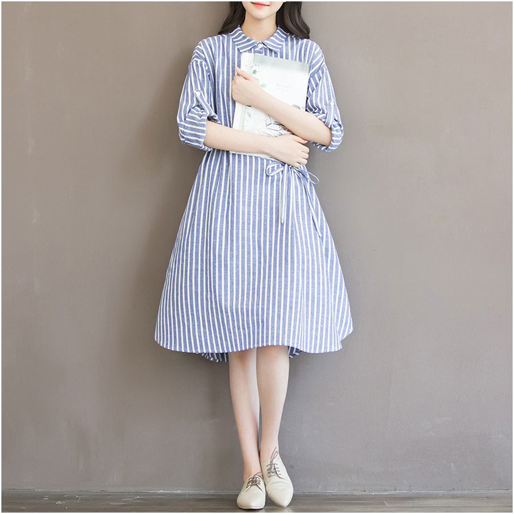 Robe de grossesse bleu et blanc, robe pour femmes enceintes