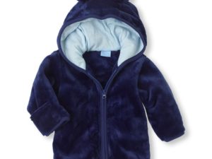 Veste bébé velours bleu marine