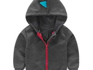 Veste gris foncé avec capuche pour bébé garçon