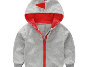 Veste gris clair épines rouges de dinosaure