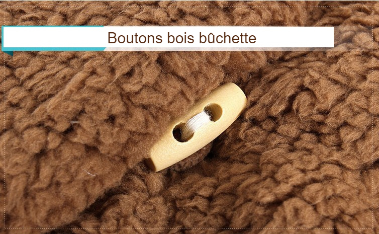 Boutons bois bûchette de la veste bébé