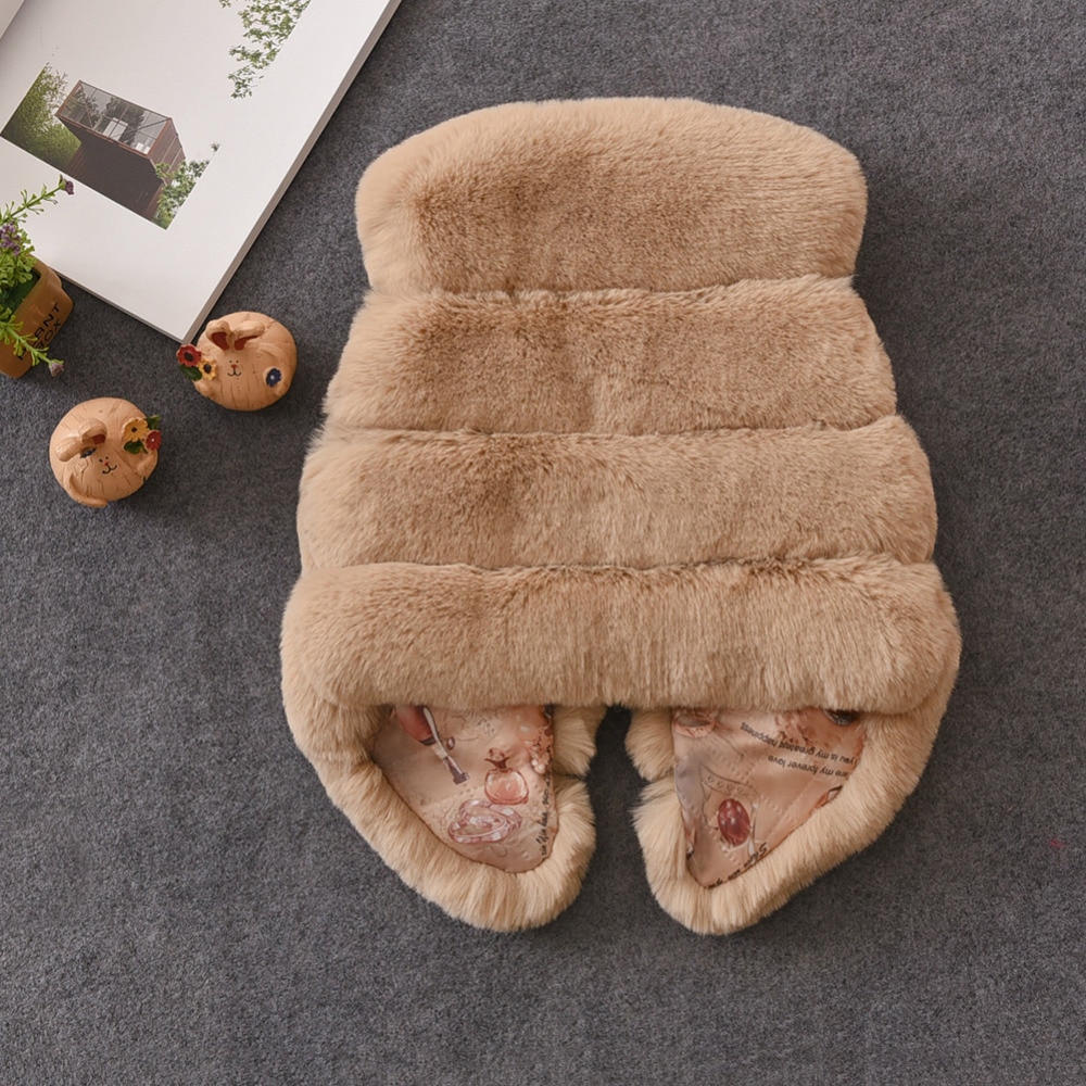 Gilet fille couleur beige - Vue de dos