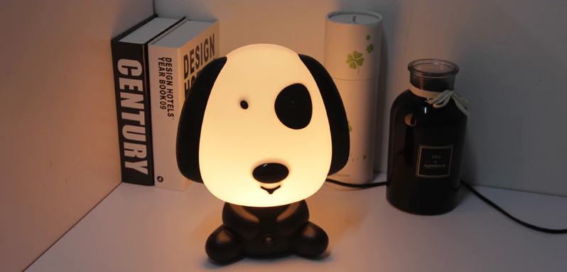 Veilleuse LAMPY - Chien noir et blanc