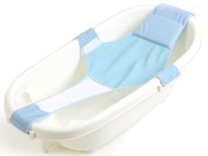 Baignoire de bébé avec le support de sécurité couleur bleu
