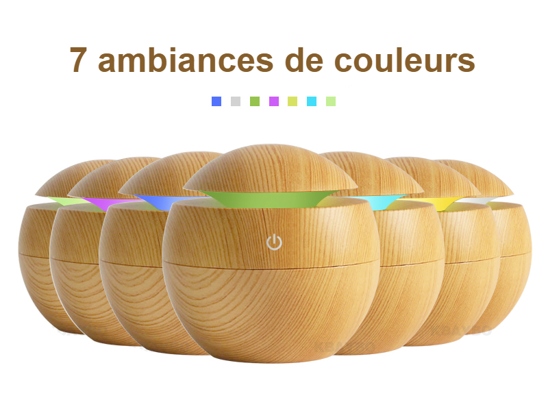 Humidificateur d'air LED 7 ambiances couleurs