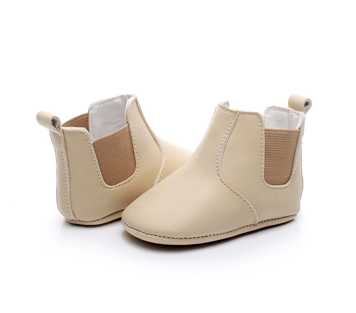 Mocassins cuir blanc écru pour bébé
